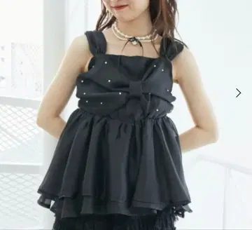 MAJESTIC LEGON 키라키라 비쥬 리본 뷔스티에 블랙