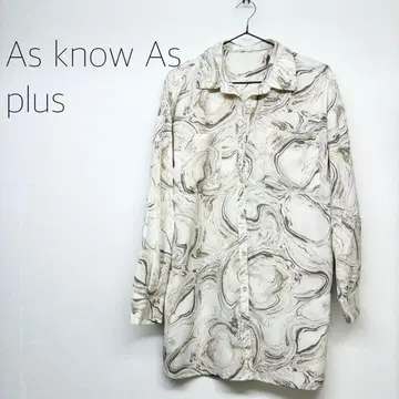 As know As plus 아즈나우아즈 올 패턴 긴팔 셔츠 루즈핏