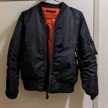 AVIREX MA-1 플라이트 자켓 여성용 M 블랙/오렌지