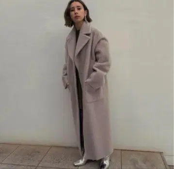 AMERI 페이크 무스탕 롱 코트 리버서블