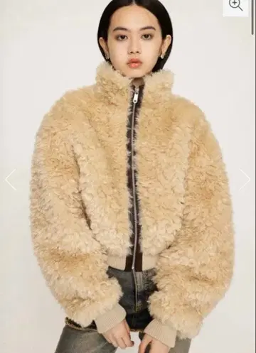 SLY CURLY BOA CROP 블루종