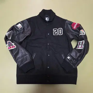 초레어 새상품급 하마사키 아유미 바시티 자켓 L 사이즈 스타터 가죽 패치