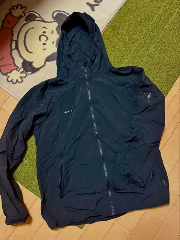 마무트 후드 부착 마운틴 후드티 블랙