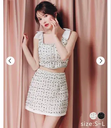 dazzy 화이트 드레스 셋업 S