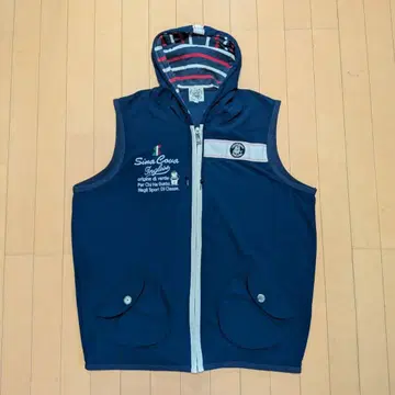 후드 부착 베스트 2L 네이비