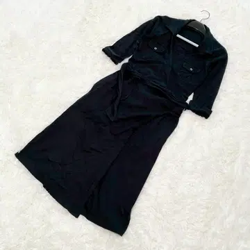 NATURAL BEAUTY BASIC 셔츠 원피스 롱 블랙