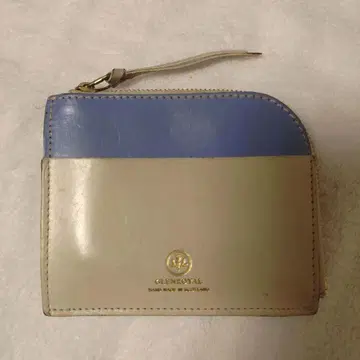 GLENROYAL 가죽 코인 케이스 스카이블루/베이지