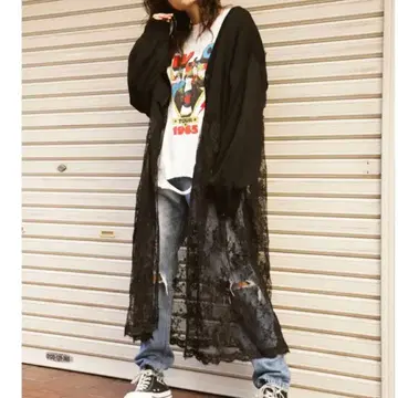 jouetie 쥬에티 레이스 블로킹 니트 가디건