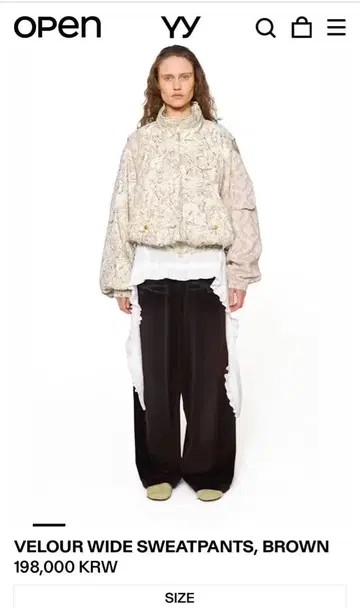 VELOUR WIDE SWEATPANTS, BROWN