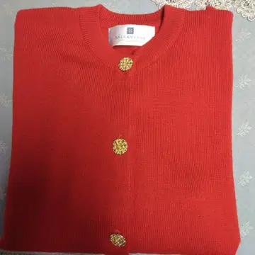 BALLANTYNE 빨간색 캐시미어 가디건 38 스코틀랜드