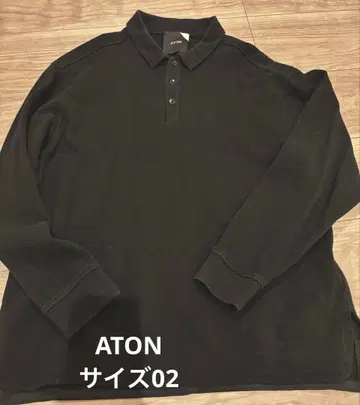 ATON 폴로 롱T 블랙 사이즈 2
