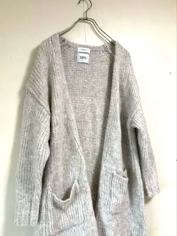 OPAQUE.CLIP COFIL 그레이 가디건 모헤어 양모