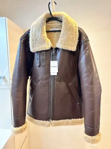 RETRO GRADE 보아 옷깃 브라운 자켓 XL 사이즈