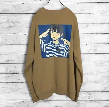 over print x 나에나노 콜라보 맨투맨 브라운 L