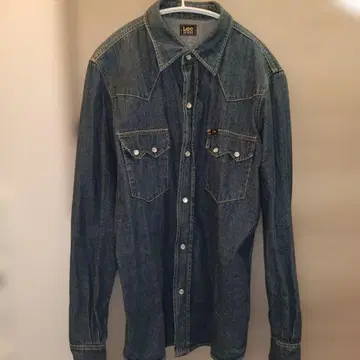 Lee Riders 긴팔 데님 셔츠 인디고 블루 L