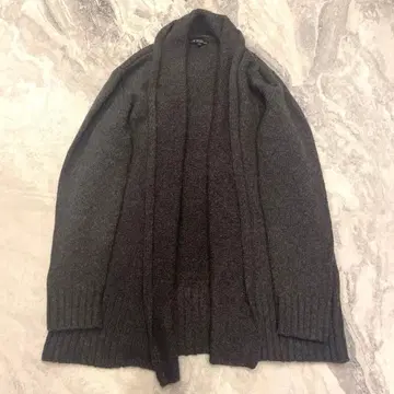 23구 빅 LL 다크 그레이 니트 롱 가디건 긴팔 알파카 혼방