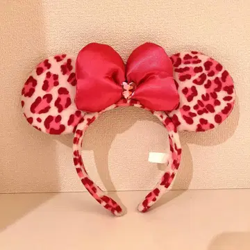 레오파드 무늬 머리띠 핑크 디즈니