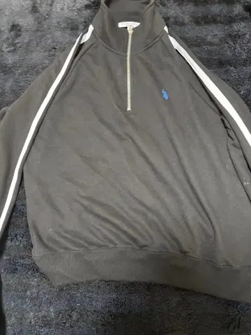 U.S. POLO ASSN. 블랙 하프 지퍼 M