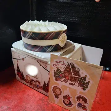 크리스마스 케이크와 스티커 세트