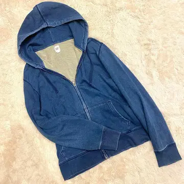 GAP 갭 인디고 블루 집업 후드티 후디 L