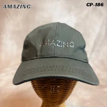 USA 'AMAZING' 자수 캡 세이지 그린 스트랩백