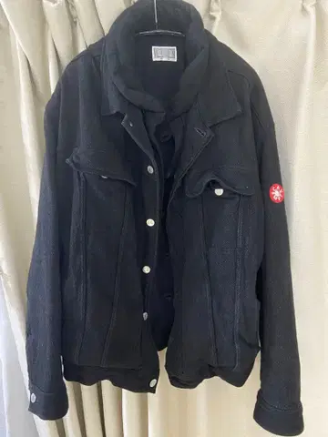 c.e cavempt 더블 레이어드 데님 자켓