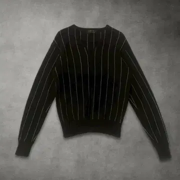 Neo Root 블랙 FREE 스트라이프 니트 스웨터 V넥
