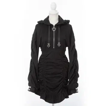 유메텐보 하트 스터드 개더 쭈리 원피스