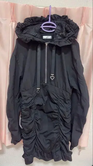 유메텐보 하트 스터드 개더 쭈리 원피스