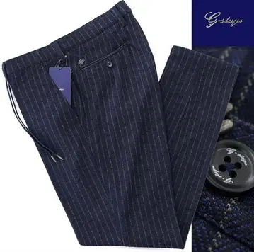 새상품 지 스테이지 울 혼방 헤링본 저지 슬랙스 48 L