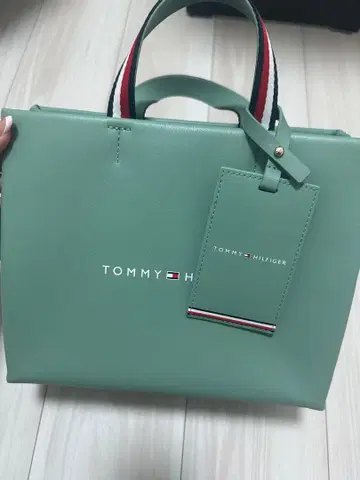 TOMMY HILFIGER 미니 토트백 그린