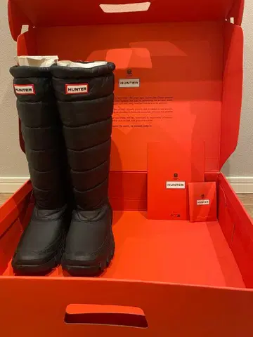 HUNTER 블랙 롱 스노우 부츠