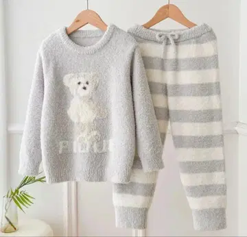 상하의 세트 모코모코 룸웨어 곰 블루 pique