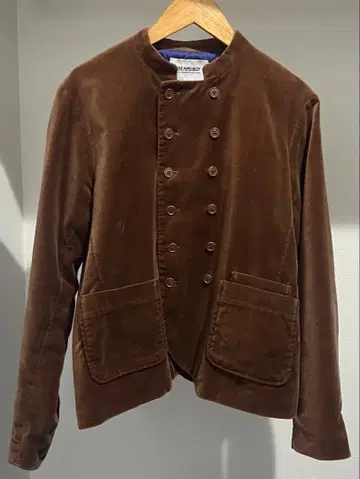 BEAMS BOY 브라운 코듀로이 노카라 자켓