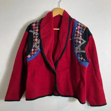 빈티지 자수 장식 빨간색 자켓 L 사이즈 상당