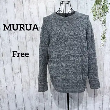 무루아 니트 세탁 가능한 스웨터 L 터틀넥 케이블 짜임 그레이