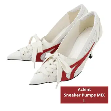 Aclent 스니커즈 펌프스 레드x화이트 L