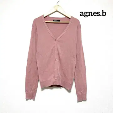[ 새상품급 ] agnes.b 코튼 하이 게이지 가디건 핑크 S