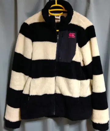 canterbury 여성 플리스 자켓 L 블랙 화이트 스트라이프