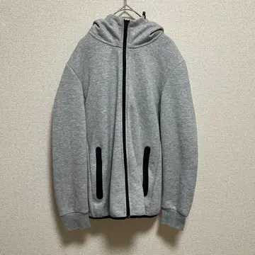 유니클로 그레이 후드티 파이핑 집업 남성용