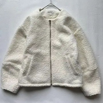 Dessin 데셍 노카라 보아 블루종 아이보리 M 숏 기장