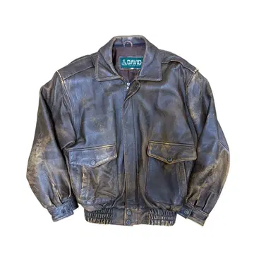 DAVID 브라운 가죽 자켓