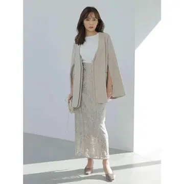 anuans 파이핑 레이스 타이트 스커트