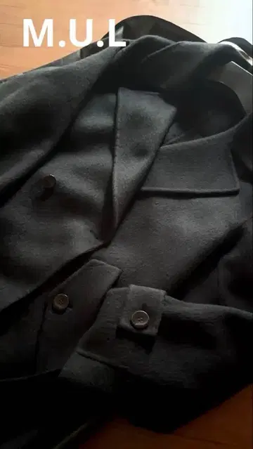 M.U.L 울 롱 코트 허리 벨트 포함