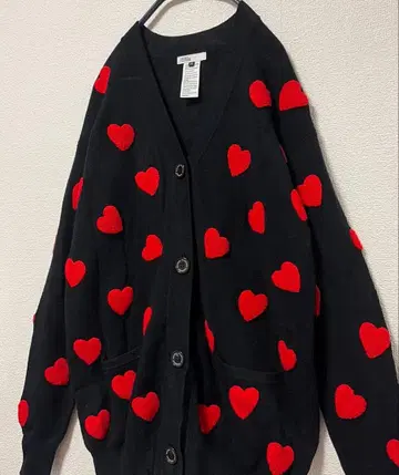 더블 스탠다드 클로징 하트 무늬 빅 가디건