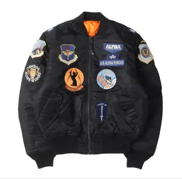ALPHA 블랙 MA-1 플라이트 자켓 플라이트 자켓 L 사이즈