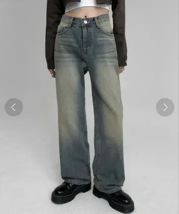 BLACKUP 베스트 와이드 데님 팬츠 S/M