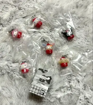 산리오 가챠 딸기 표식 액세서리 컴플리트 6종