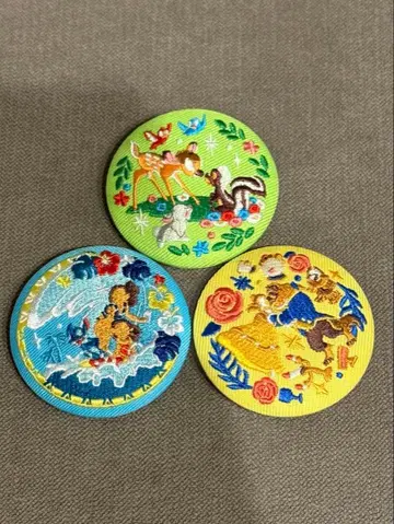 디즈니 자수 디자인 캔뱃지 3개 세트