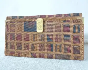 레어 새상품급 프리마 클라세 국기 패턴 장지갑 롱 월렛 빈티지